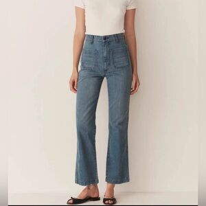 Women Doen Straight Slim Fit Cropped Jeans Denim Pants Size 27 EUC 60s Inspired